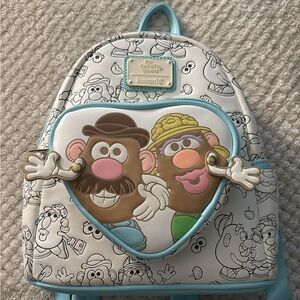 Loungefly Mr. Potato Head Cartoon Backpack - Cream and Blue, New No Tags